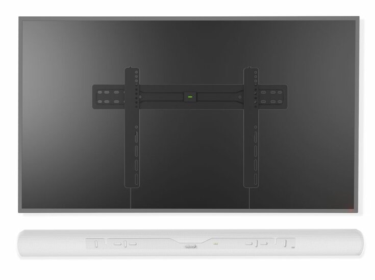 CC-WMF204-CMSARCW vaste muursteun voor 37 - 70 Inch TV en witte Sonos Arc doorschijnend