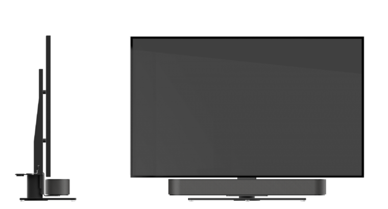 Cavus draaibare TV tafelstandaard met Sonos Beam frame