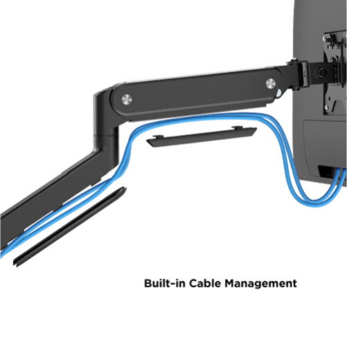 Monitor beugel met gasveer voor twee 17 t/m 32 inch schermen tot 10 kg kabels wegwerken