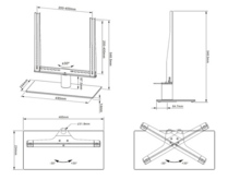 Afmetingen Cavus draaibare TV tafelstandaard voor 32 - 42 Inch TV