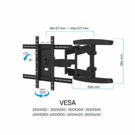 Specificaties Cavus WME105 full motion muursteun voor 37 - 70 inch TV