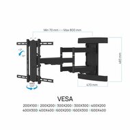 Speicifacties Cavus WME602 full motion muursteun voor 37 - 80 inch TV