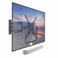 Cavus zwarte draaibare muursteun voor 32 - 55 Inch TV en witte Sonos Beam