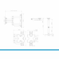 Afmetingen Cavus WMV8050 zwarte design muursteun voor 26 - 55 Inch TV