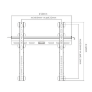 Afmetingen Cavus WMF044 vlakke muursteun voor 32 - 70 Inch TV