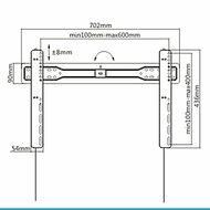 Afmetingen Cavus WMF204 Premium vlakke muursteun voor 37 - 70 inch TV