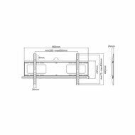 Afmetingen Cavus WMF006 vlakke muursteun voor 43 - 100 Inch TV