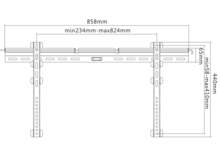 Afmetingen Cavus WMF084 vlakke muursteun voor 37 - 70 Inch TV