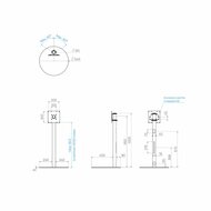 Cavus vloerstandaard SPHERE 100 cm zwart afmetingen