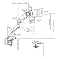 Monitor beugel met gasveer voor 17 - 32 Schermen tot 10 kg afmetingen