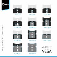 Cavus vloerstandaard MOUNT 100 cm RVS multifit VESA maten