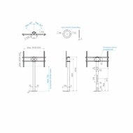 Cavus vloerstandaard MOUNT 100 cm RVS schema